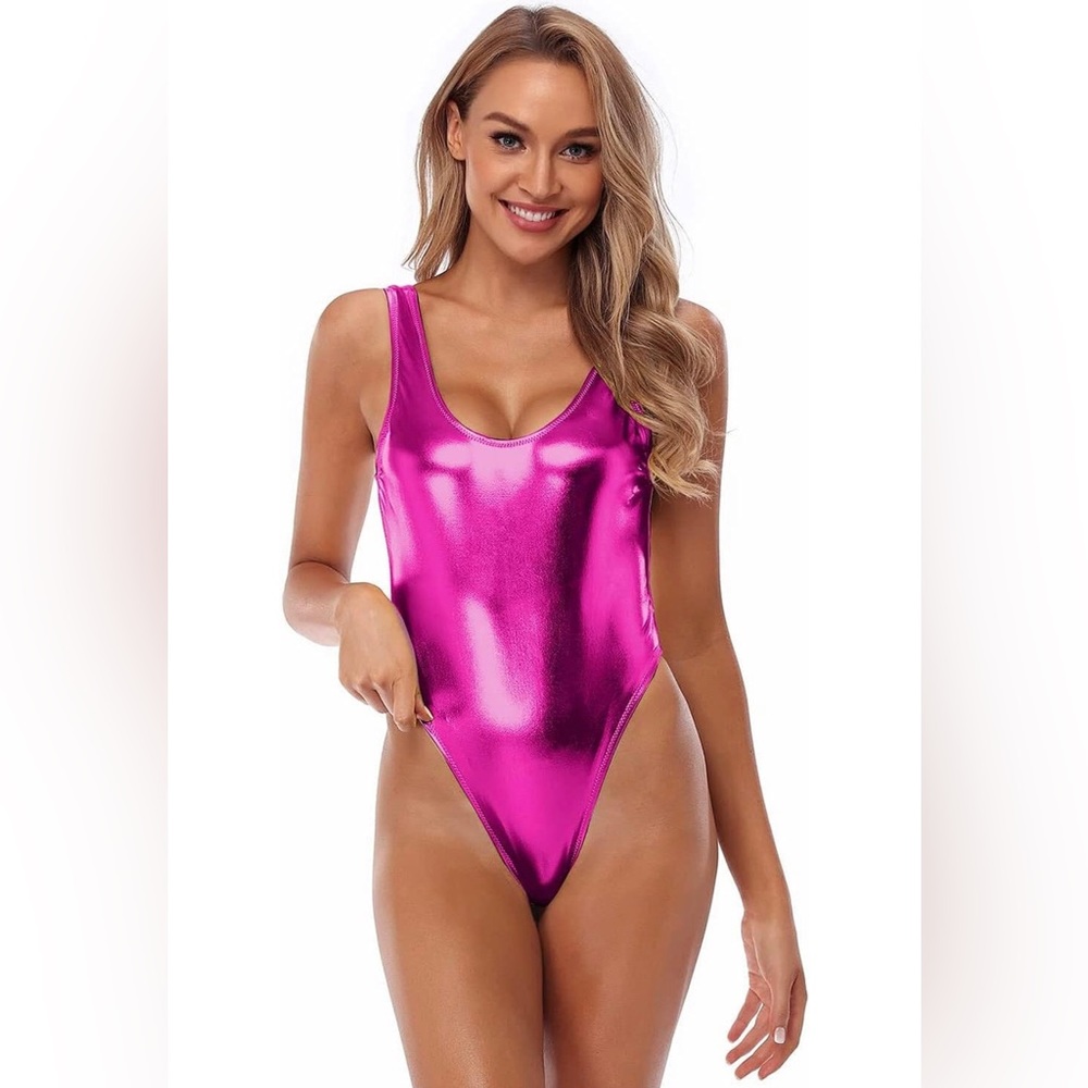 Metallic Swimwear for Women, Retro 70s - Size: Medium